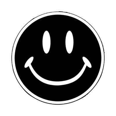 smile face classic black fun joy happy smile stickers, magnet
