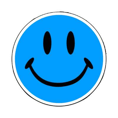 smile face classic blue fun joy happy smile stickers, magnet