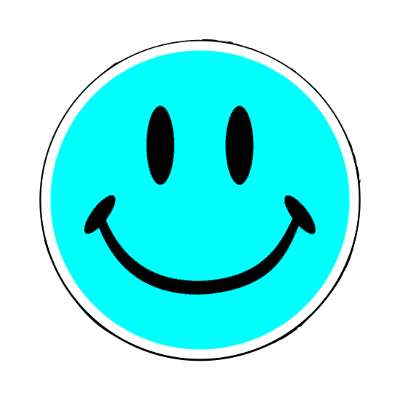 smile face classic cyan fun joy happy smile stickers, magnet