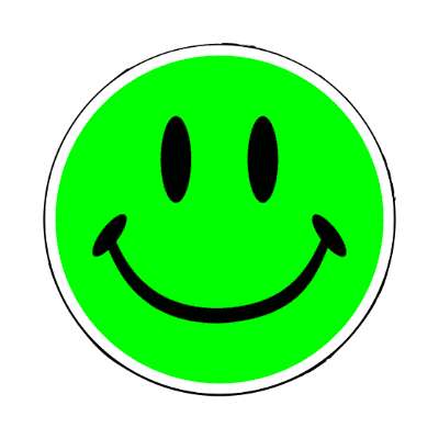 smile face classic green fun joy happy smile stickers, magnet