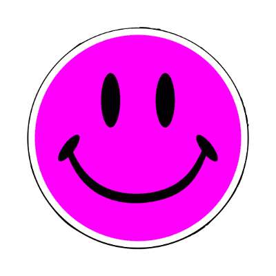 smile face classic magenta fun joy happy smile stickers, magnet