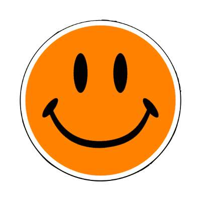 smile face classic orange fun joy happy smile stickers, magnet