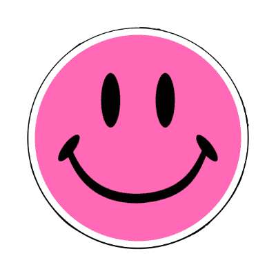 smile face classic pink fun joy happy smile stickers, magnet