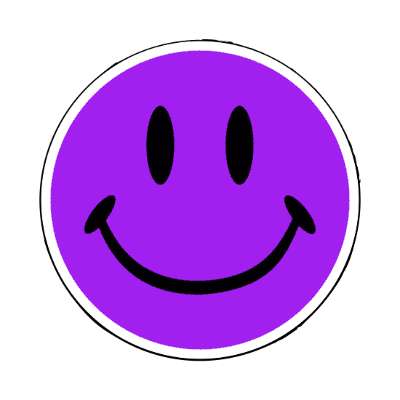 smile face classic purple fun joy happy smile stickers, magnet