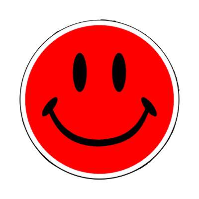 smile face classic red fun joy happy smile stickers, magnet