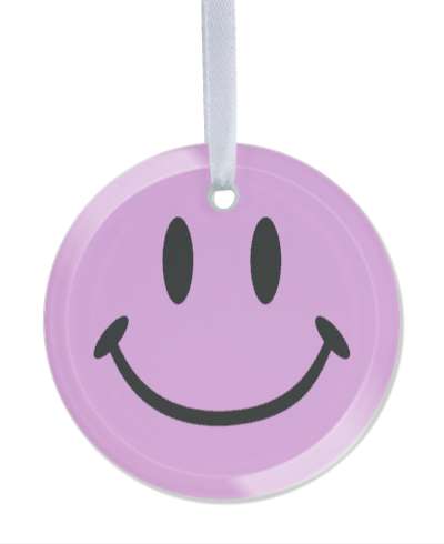 smile face happy classic face lilac stickers, magnet