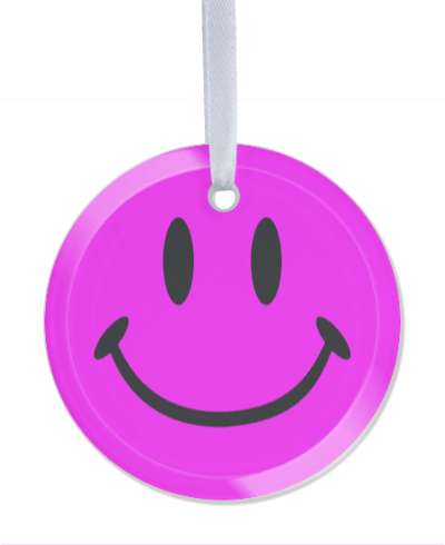 smile face happy classic face magenta stickers, magnet