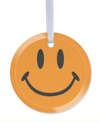 smile face happy classic face orange stickers, magnet