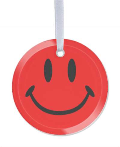 smile face happy classic face red stickers, magnet