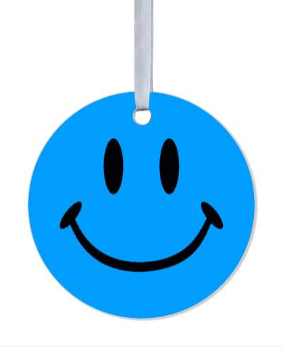 smile face happy classic smile face blue stickers, magnet