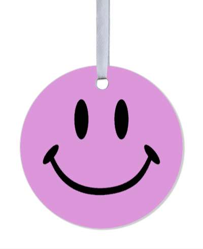 smile face happy classic smile face lilac stickers, magnet