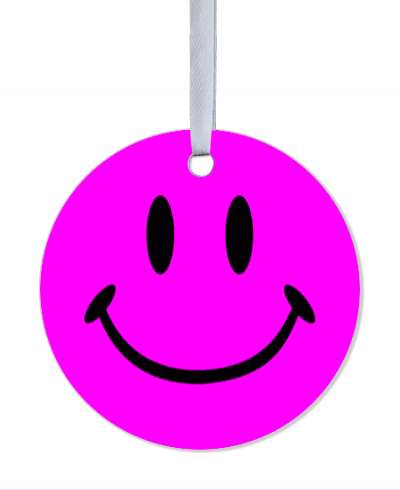 smile face happy classic smile face magenta stickers, magnet