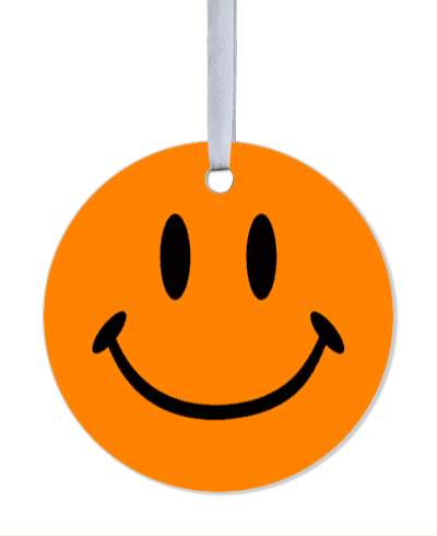 smile face happy classic smile face orange stickers, magnet