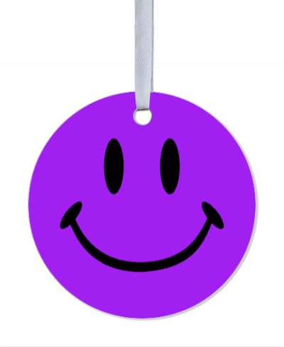 smile face happy classic smile face purple stickers, magnet