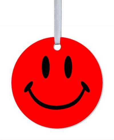 smile face happy classic smile face red stickers, magnet