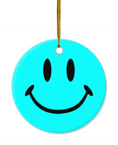 smile face joy classic face aqua stickers, magnet