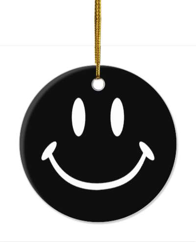smile face joy classic face black stickers, magnet