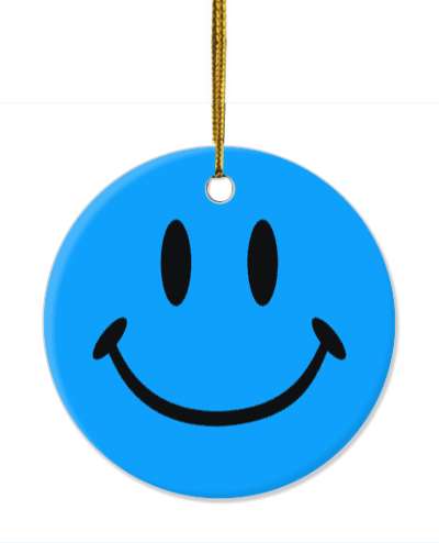 smile face joy classic face blue stickers, magnet