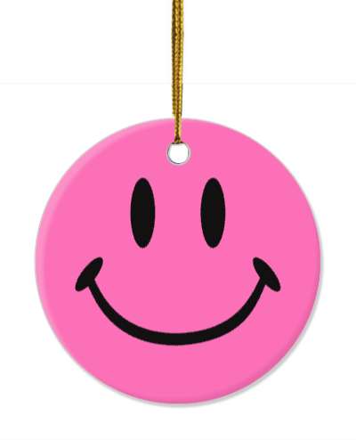smile face joy classic face hot pink stickers, magnet