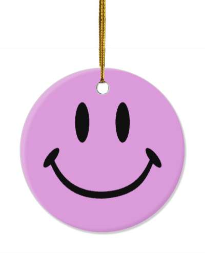 smile face joy classic face lilac stickers, magnet