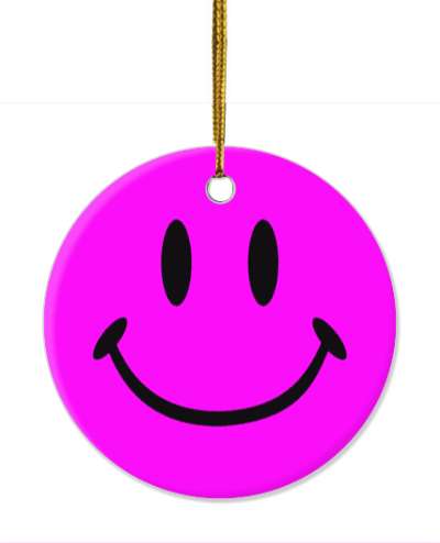 smile face joy classic face magenta stickers, magnet