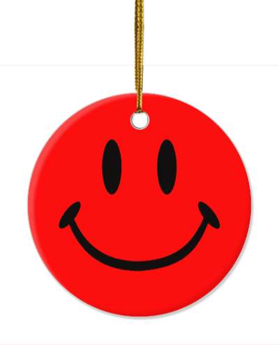 smile face joy classic face red stickers, magnet