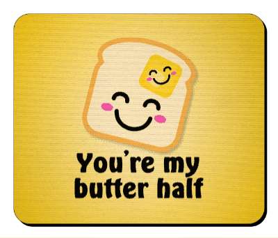 smile face toast and butter youre my butter half cute stickers, magnet