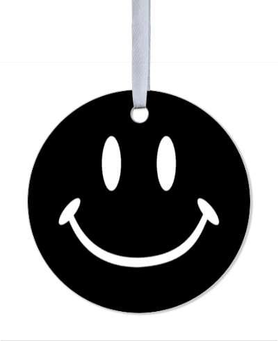 smiley classic emoji smile face black stickers, magnet