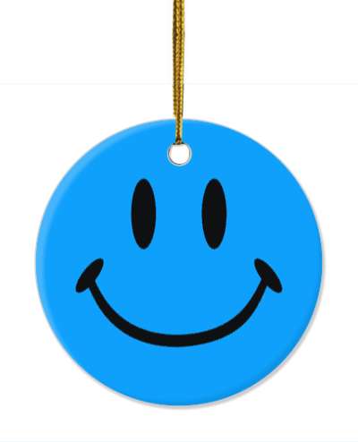 smiley emoji classic face blue stickers, magnet