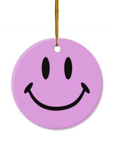 smiley emoji classic face lilac stickers, magnet