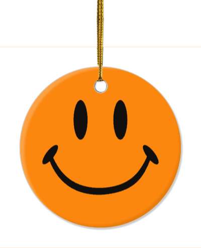 smiley emoji classic face orange stickers, magnet