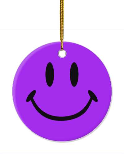 smiley emoji classic face purple stickers, magnet