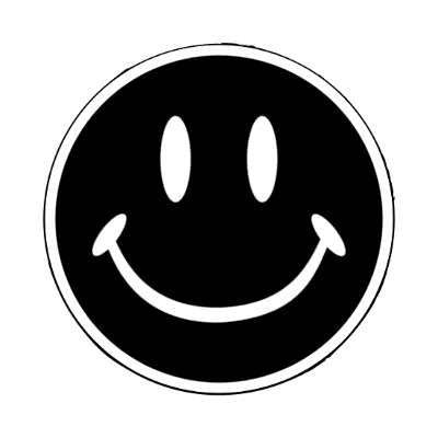 smiley face classic black fun joy happy smile emoji stickers, magnet