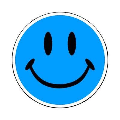 smiley face classic blue fun joy happy smile emoji stickers, magnet