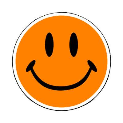 smiley face classic orange fun joy happy smile emoji stickers, magnet