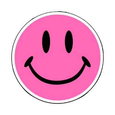 smiley face classic pink fun joy happy smile emoji stickers, magnet