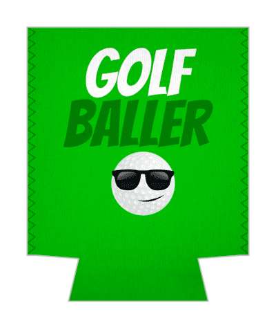 smiling golfball shades golf baller wordplay stickers, magnet