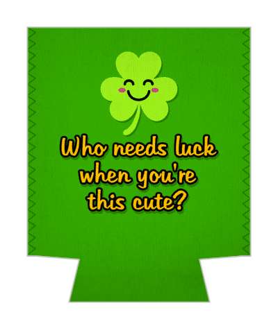 smiling shamrock who needs luck when youre this cute irish stickers, magnet