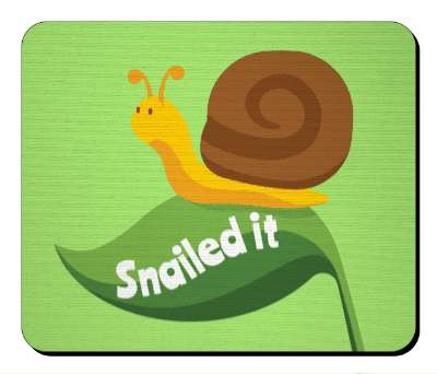snail on leaf snailed it nailed it pun stickers, magnet