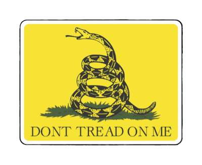 snake classic dont tread on me orange stickers, magnet