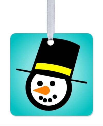 snowman head carrot nose coal eyes tophat teal stickers, magnet