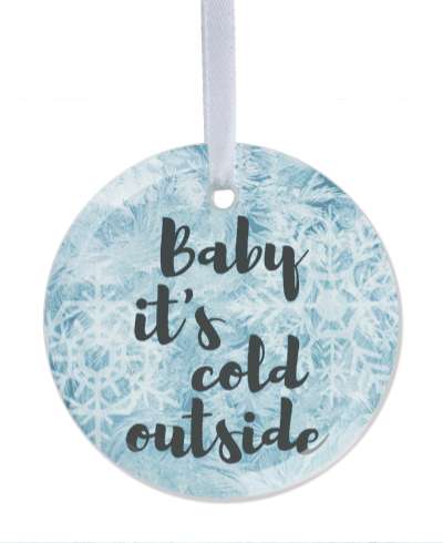 snowy snowflakes baby its cold outside stickers, magnet