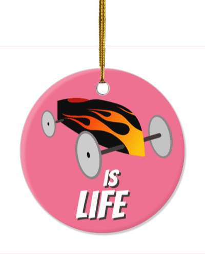 soapbox derby is life racer car colorful pink stickers, magnet