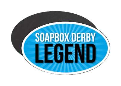 soapbox derby legend rays blue stickers, magnet