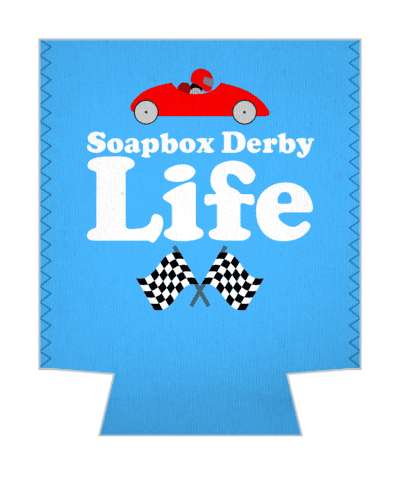 soapbox derby life red race car diy crossed racing flags stickers, magnet
