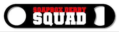 soapbox derby squad team red white black stickers, magnet
