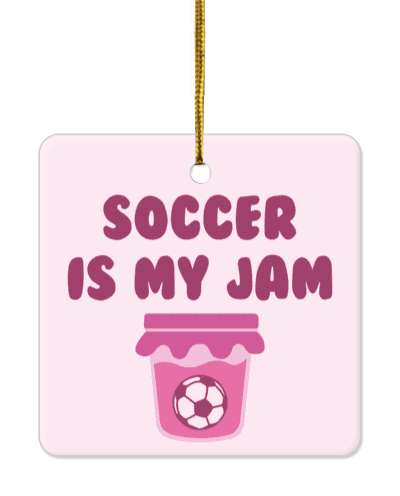 soccer is my jam wordplay fun ball in jar stickers, magnet