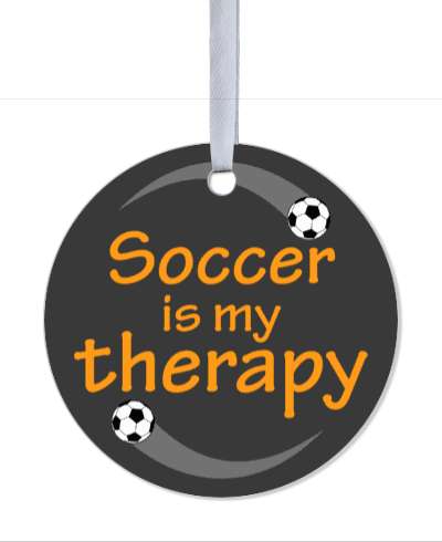 soccer is my therapy circle soccerballs stickers, magnet