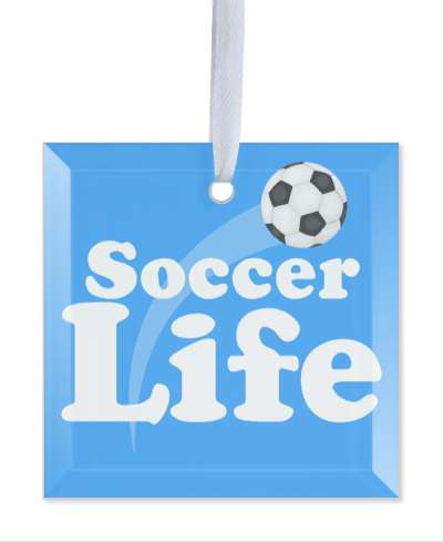 soccer life ball light blue stickers, magnet
