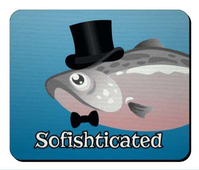 sofishticated funny classy fish with bowtie and tophat stickers, magnet